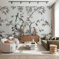 Bird Harmony, Gray Mural Wallpaper - room preview 03