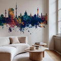 Hannover Germany Skyline Blue & Bronze Mural Wallpaper - room preview 03