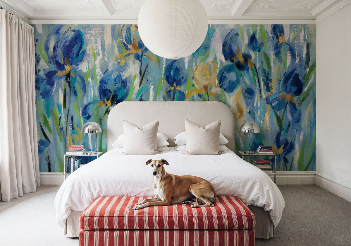 Iris Flower Bed Mural Wallpaper - room preview 03