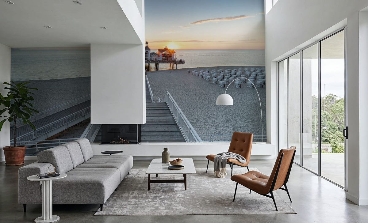 Sellin Pier Sunrise Mural Wallpaper - room preview 03