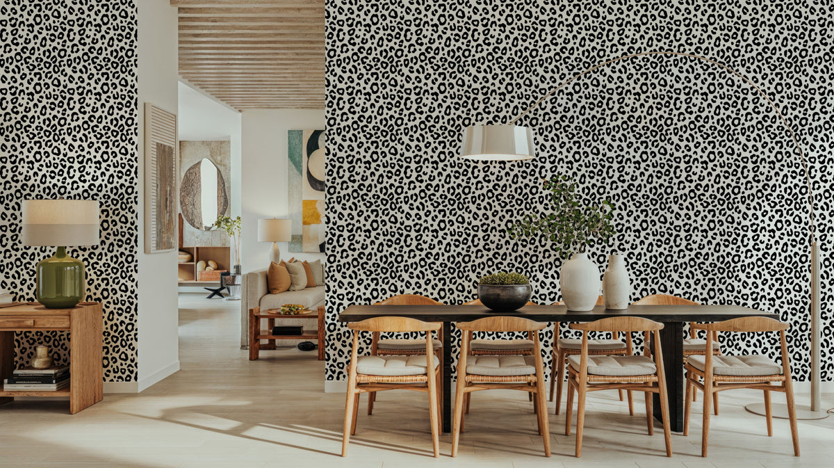 Wild Leopard on Repeat Mural Wallpaper - room preview 03