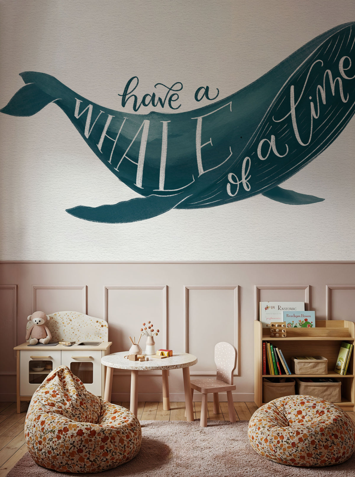 Whale of a Time Mural Wallpaper - room preview 03
