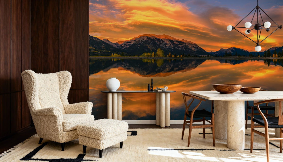 Grotto Mountain Mural Wallpaper - Red Tone - room preview 03