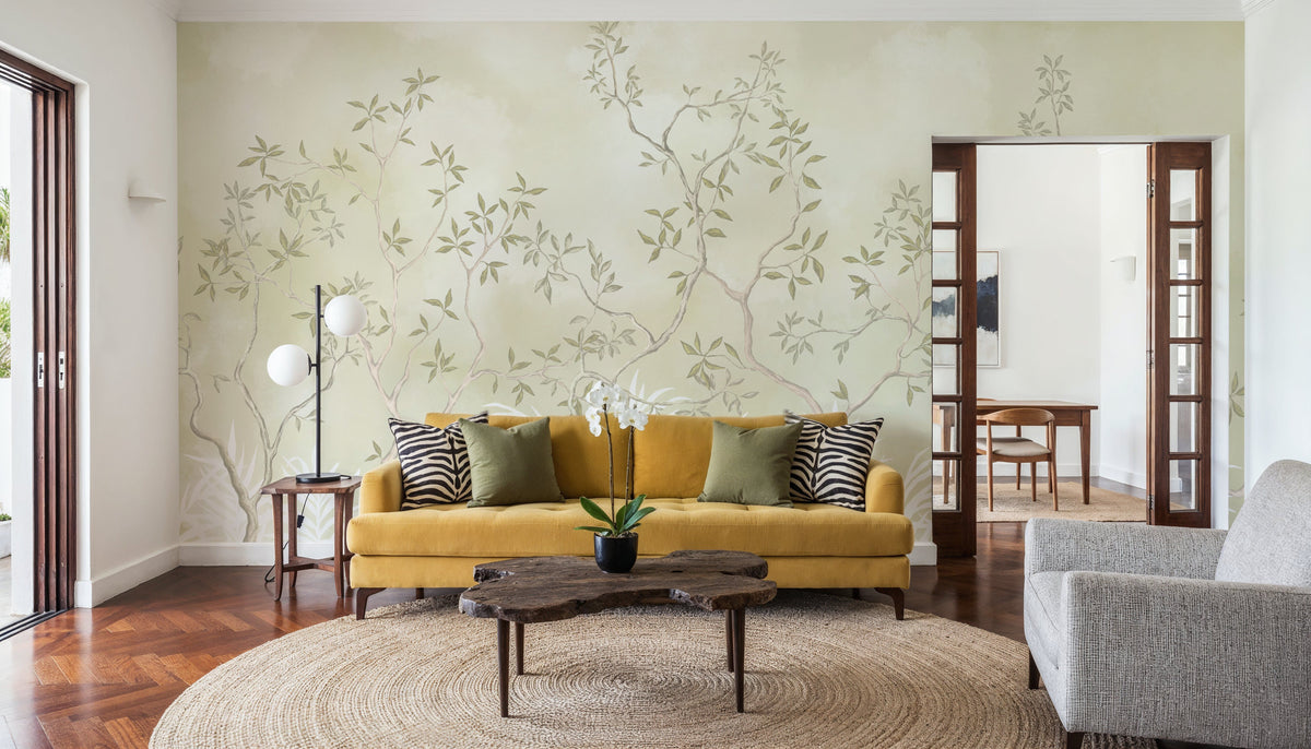 Watercolor Botanicals Mural Wallpaper - room preview 03