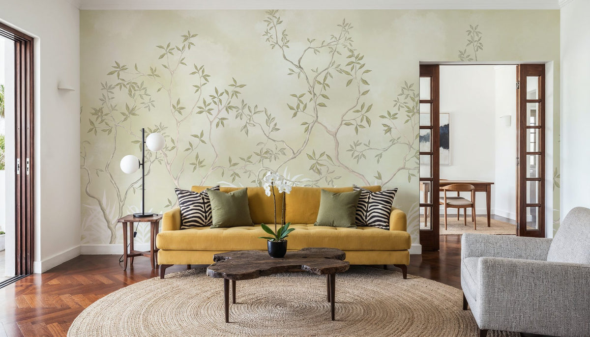 Watercolor Botanicals Mural Wallpaper - room preview 03