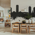 Tallahassee Florida Skyline Black & White Mural Wallpaper - room preview 03