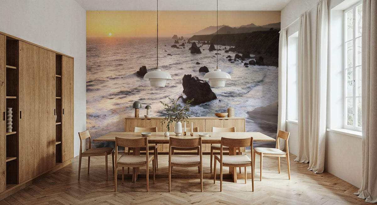 Sonoma Coast Sunset Square Mural Wallpaper - room preview 03