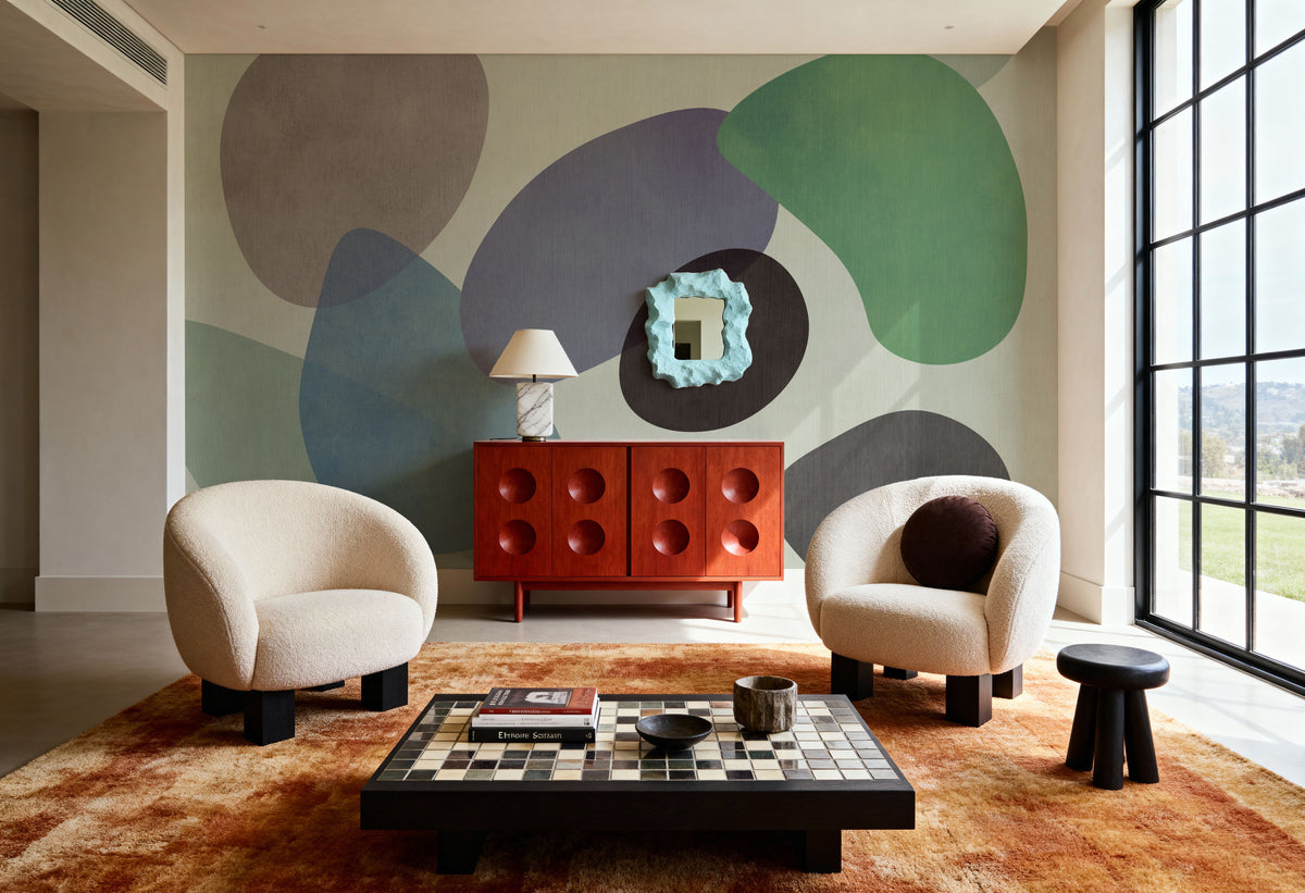 Lava Shapes, Purple Mural Wallpaper - room preview 03