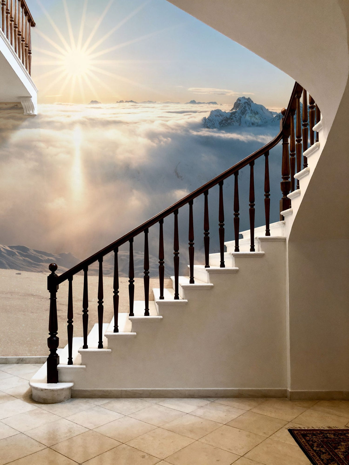 Skiing Panorama Mural Wallpaper - room preview 03
