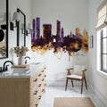 Mumbai Skyline India Bombay Purple & Gold Mural Wallpaper - room preview 03