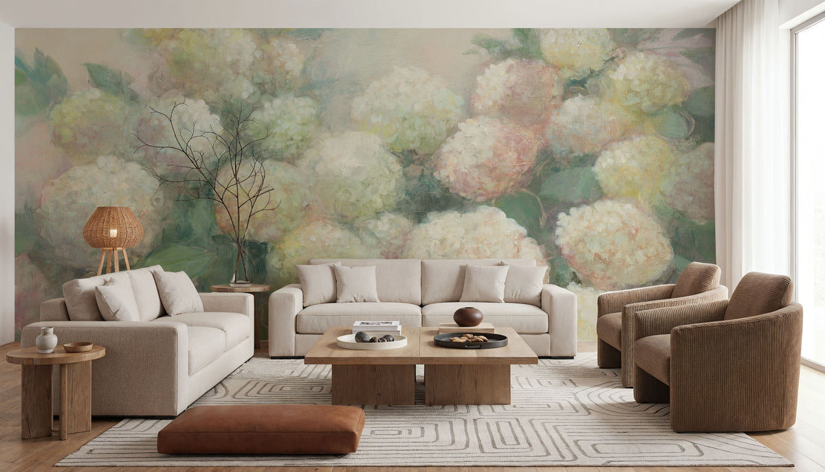 Annabelle Hydrangeas Mural Wallpaper - room preview 03