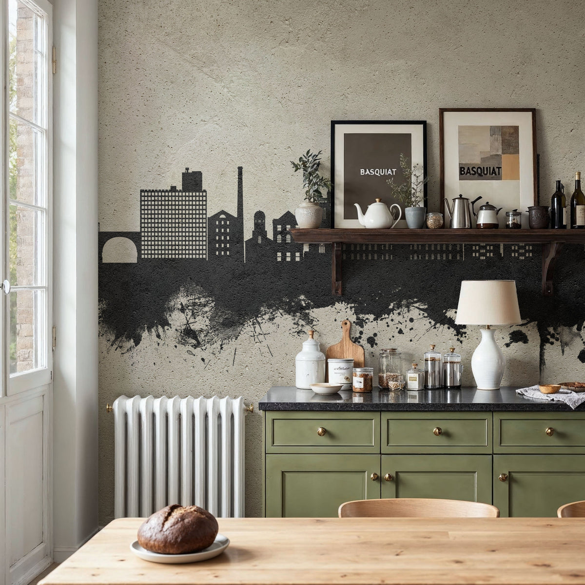 Stockport England Skyline Concrete Mural Wallpaper - room preview 03
