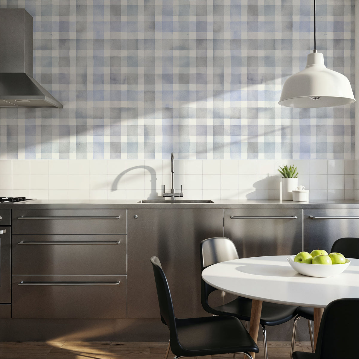 Checkered Watercolor, Stone Mural Wallpaper - room preview 03