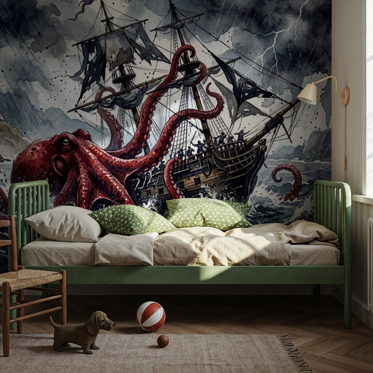 The Octopus Beast Mural Wallpaper - room preview 03