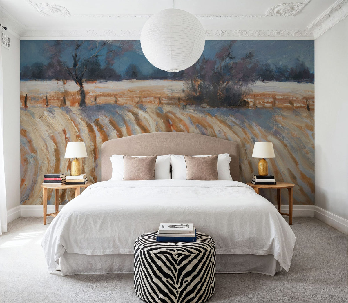 Valley Snowfall Mural Wallpaper - room preview 03