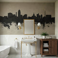 Lansing Michigan Skyline Concrete Mural Wallpaper - room preview 03