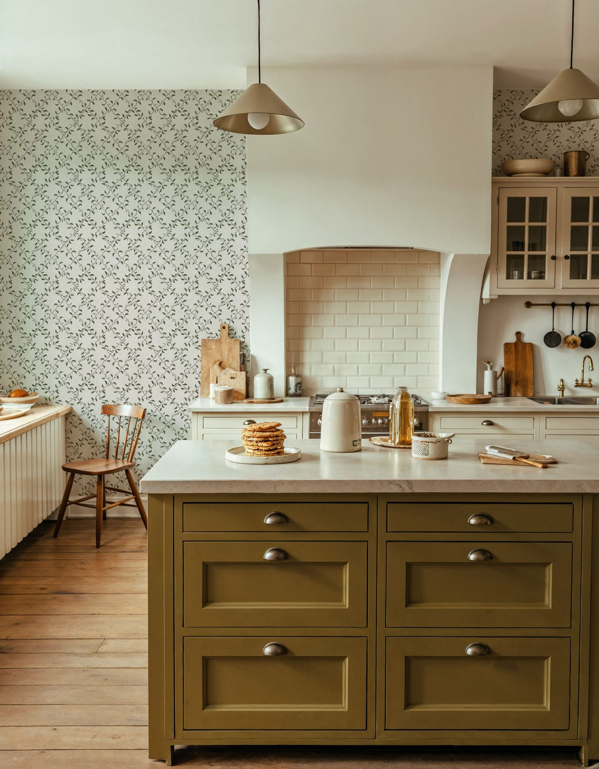 Emerald Trellis Petite, Cloud Mural Wallpaper - room preview 03