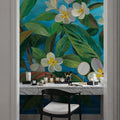 Oceanside Plumeria Mural Wallpaper - room preview 03