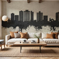 San Mateo California Skyline Concrete Mural Wallpaper - room preview 03
