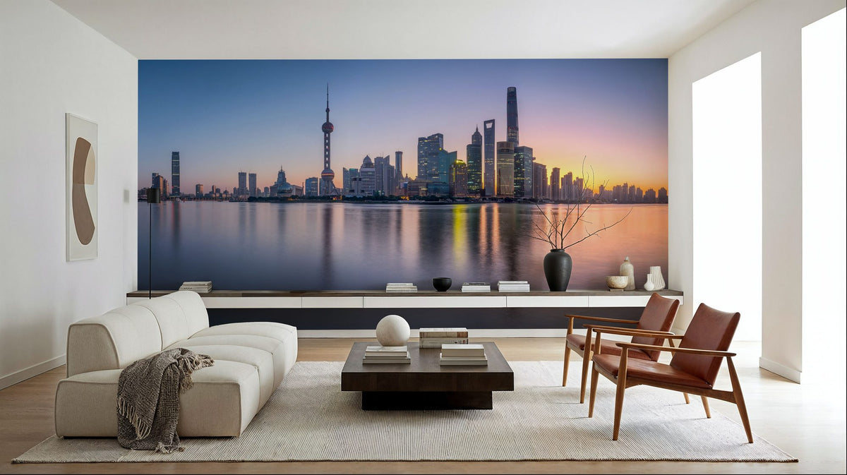 Pudong Sunrise Mural Wallpaper - room preview 03