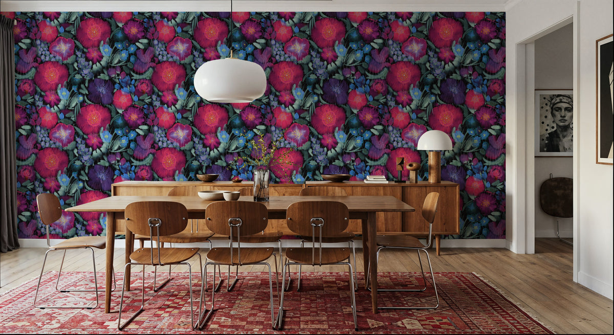 Flowershow Poppies, Cerise Mural Wallpaper - room preview 03