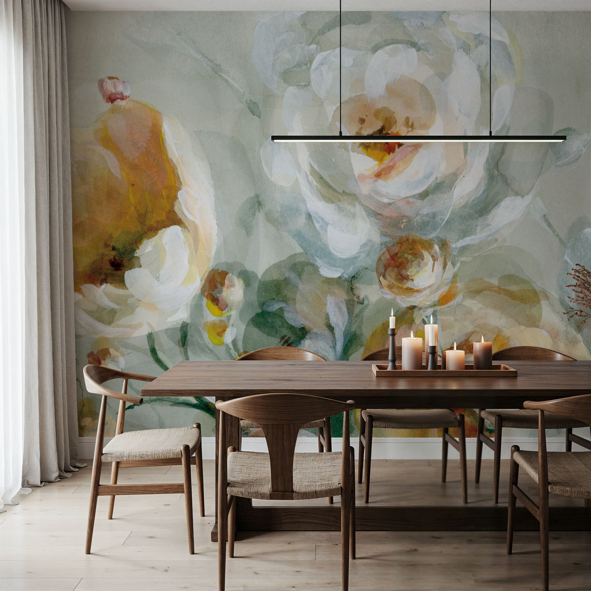 Fall Blossoms Panel III Mural Wallpaper - room preview 03