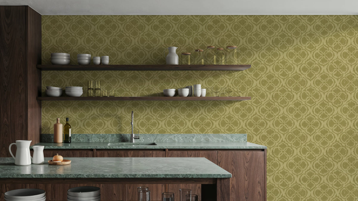 Harvest Slice Swamp Green Mural Wallpaper - room preview 03
