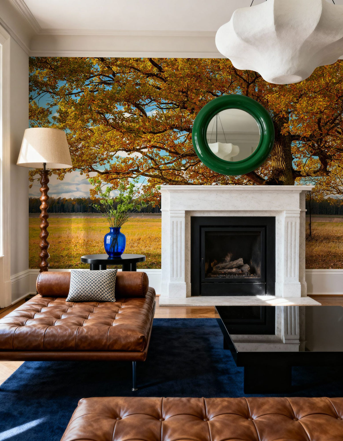 Golden Fall Tree Afternoon Mural Wallpaper - room preview 03