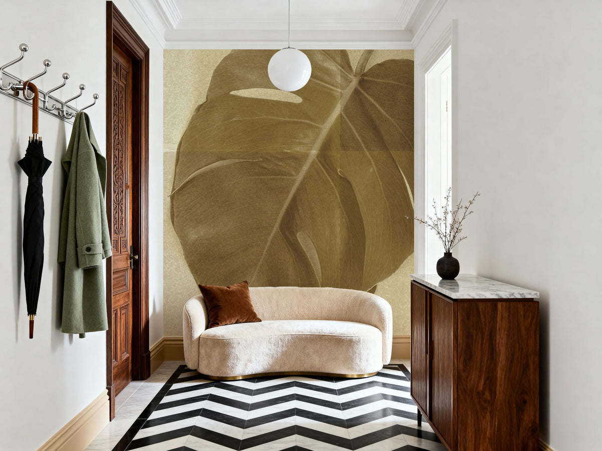 Monstera Leaf I Mural Wallpaper - room preview 03