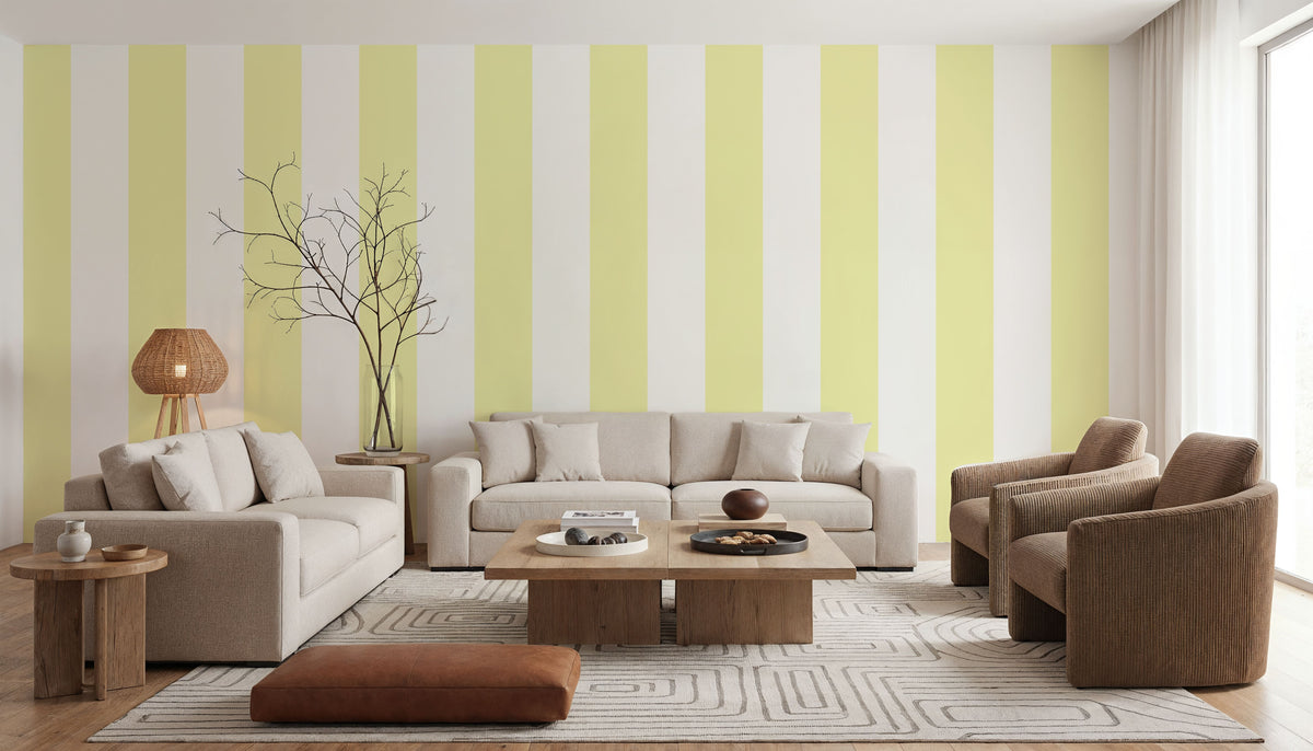Circus Stripes, Yellow Mural Wallpaper - room preview 03