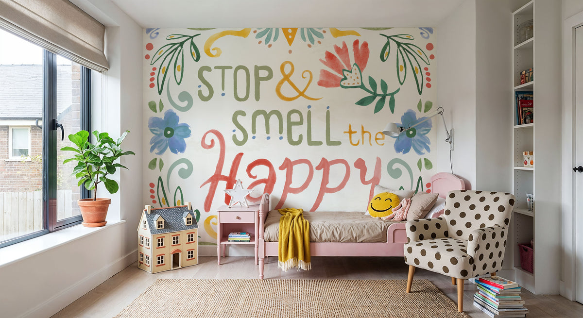 Wild Blooms IV Mural Wallpaper - room preview 03