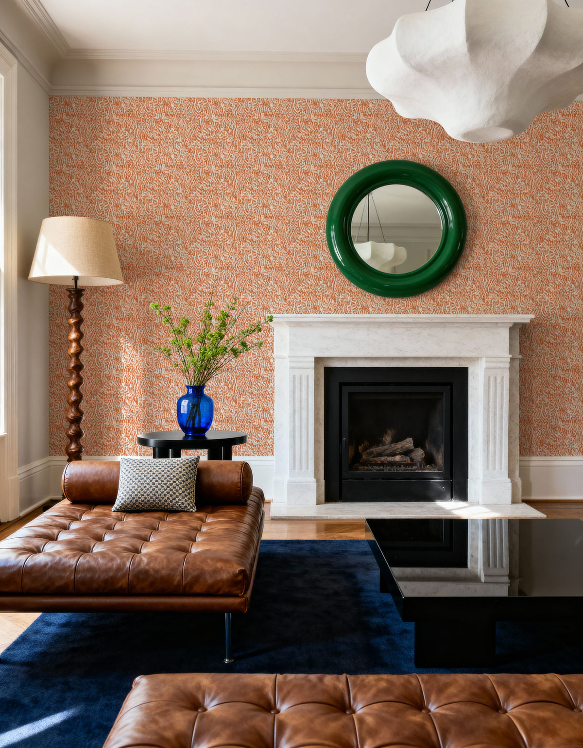 Cortex Orange Mural Wallpaper - room preview 03