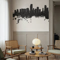 Miami Florida Skyline Blck & White Mural Wallpaper - room preview 03