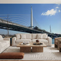 Urban Suspension Bridge Mural Wallpaper - room preview 03