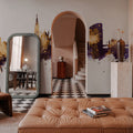 Limerick Ireland Skyline Purple & Gold Mural Wallpaper - room preview 03