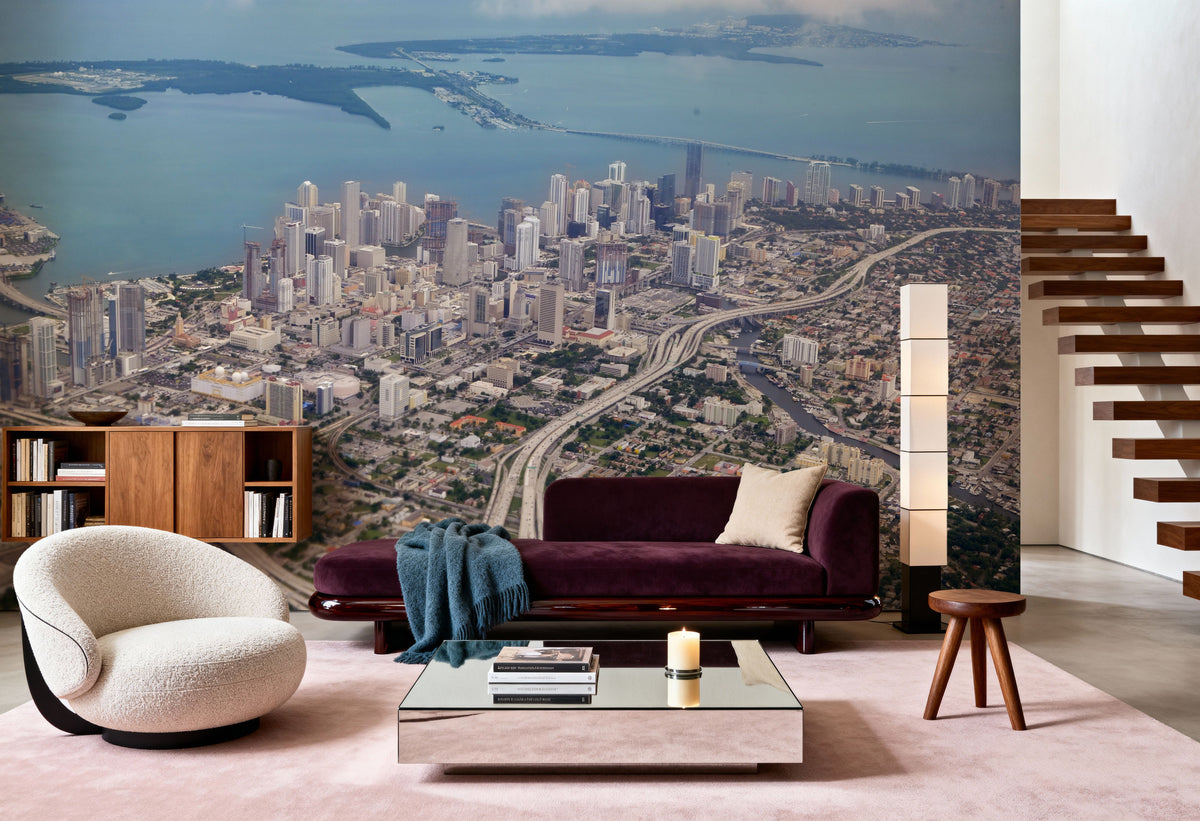 Downtown Miami Mural Wallpaper - room preview 03