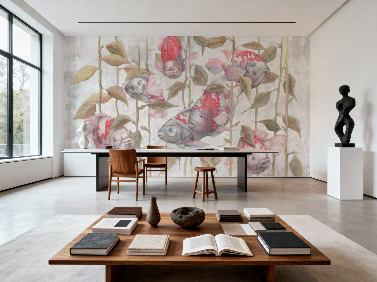 Fish Meeting Mural Wallpaper - room preview 03