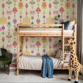Marble Flowers, Cream Mural Wallpaper - room preview 03