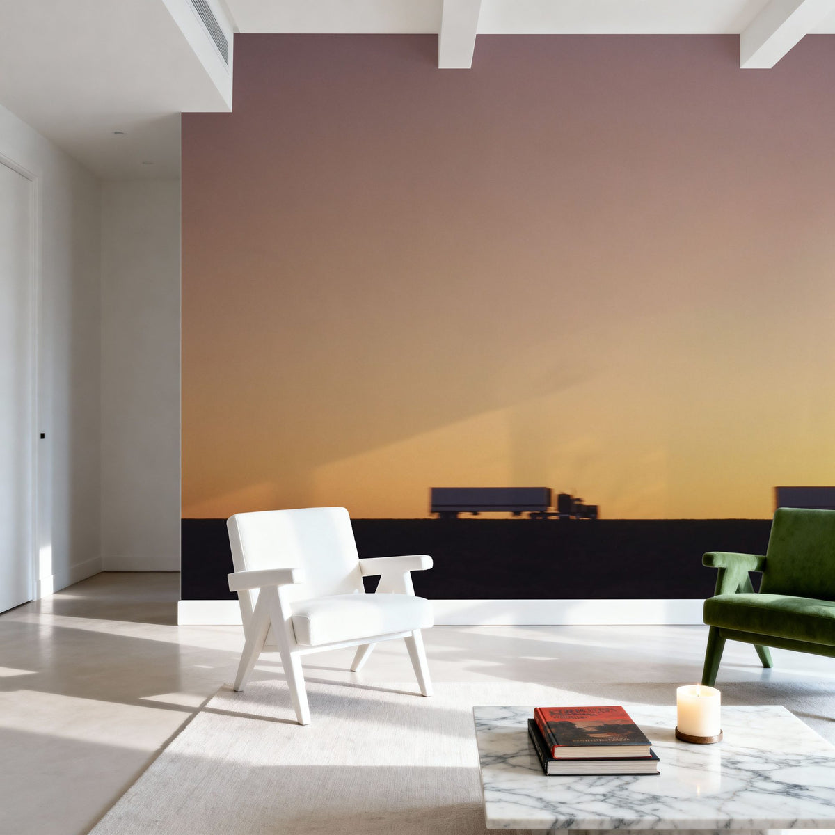 Sunset Convoy Mural Wallpaper - room preview 03