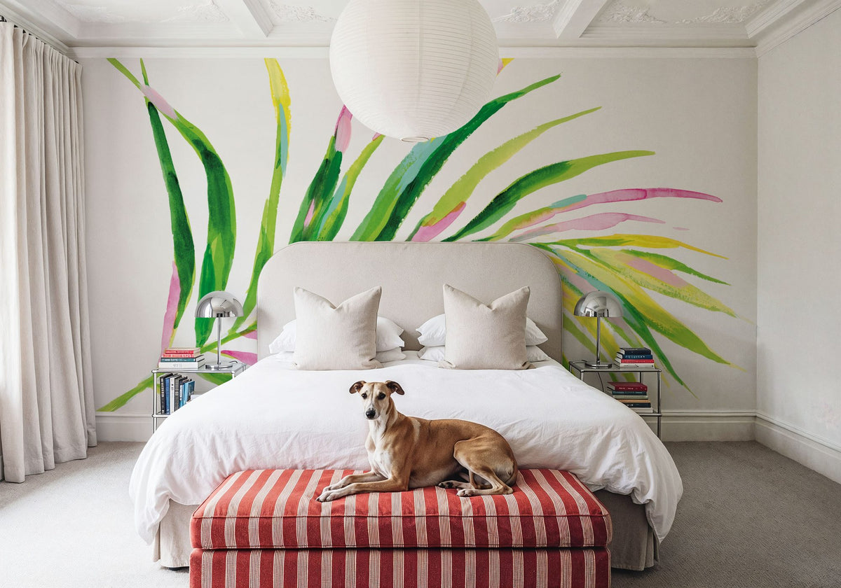 Colorful Tropical Leaf II Mural Wallpaper - room preview 03