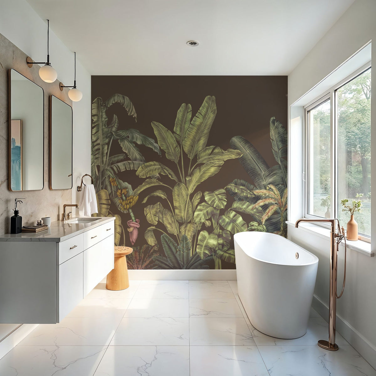 Madagascar Foliage, Mauve Mural Wallpaper - room preview 03