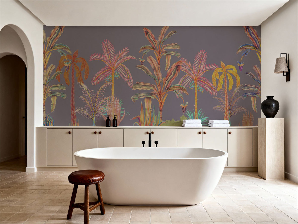 Colorful Jungle, Purple Mural Wallpaper - room preview 03