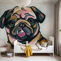 Abstract Pug Mural Wallpaper - room preview 03