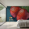 Strawberry Couple Portrait Mural Wallpaper - room preview 03