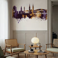 Nîmes France Skyline Purple & Gold Mural Wallpaper - room preview 03
