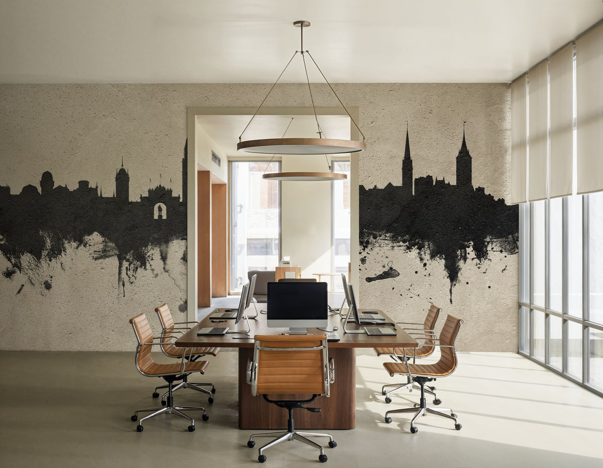 Zurich Switzerland Skyline Concrete Mural Wallpaper - room preview 03