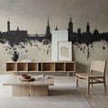 Stockholm Skyline Concrete Mural Wallpaper - room preview 03