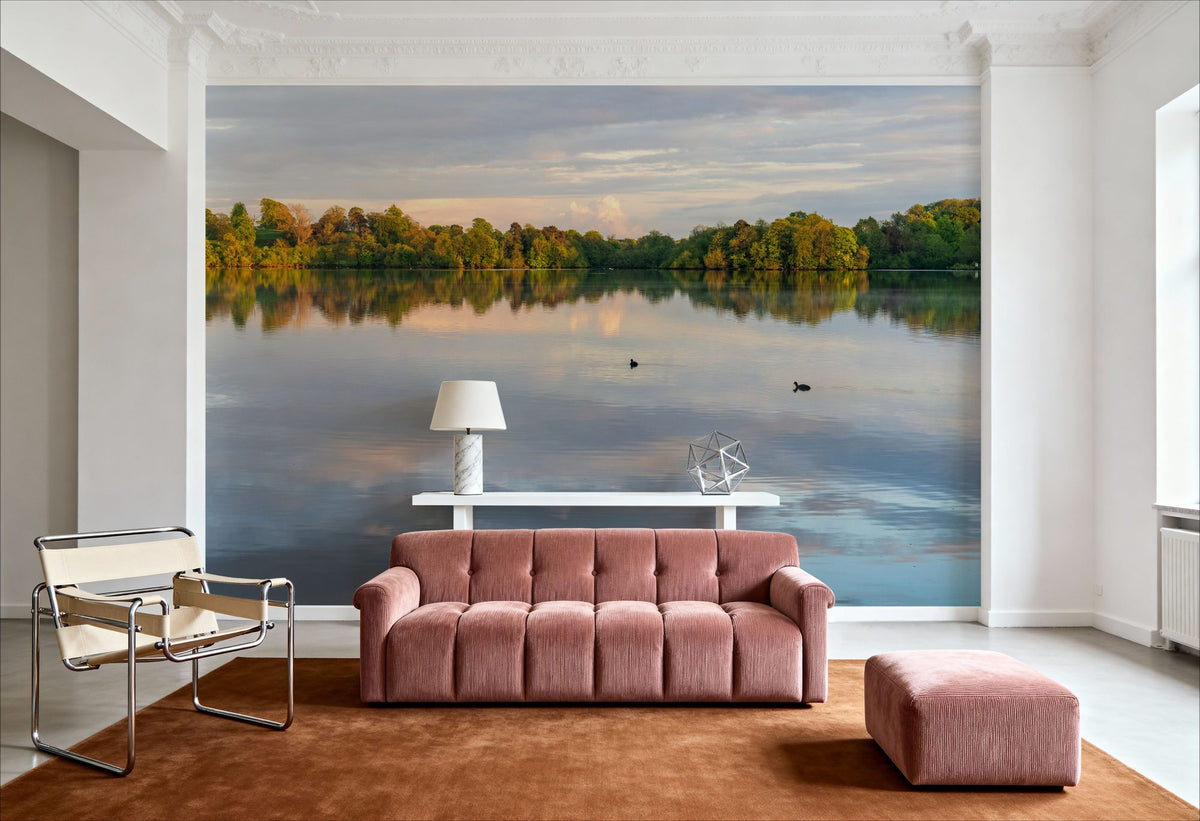 Lakeside Reflection Mural Wallpaper - room preview 03