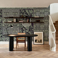 Flowers and Berries Green Mural Wallpaper - room preview 03