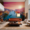 Grand Canal Sunset Pink Mural Wallpaper - room preview 03